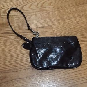 Coach Patent Leather Wristlet in Rich Brown
